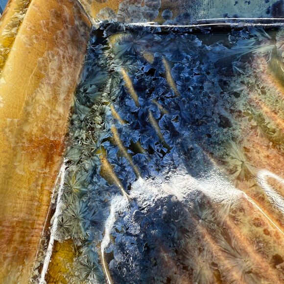 Bill Campbell Crystaline Glaze Serving Tray Signed Studio Pottery Rectangular - Picture 3 of 13